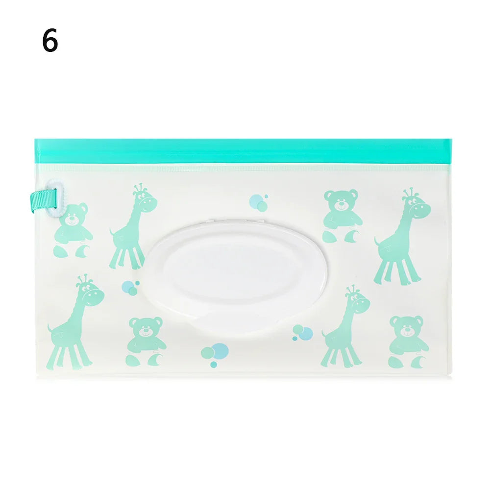 NEW Portable EVA Baby Wet Wipe Holder Case Reusable Refillable Wet Wipe Bag Tissue Box Snap-Strap Cosmetic Pouch Home Storage Lootquake LLC