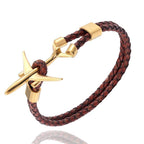 Modern Stainless Steel Airplane Anchor Luxury Bracelets For Men And Women Genuine Multi-Layer Leather Elegant Bracelet Freestyle Home Jewelry - SJB-DIAMOND ELITES