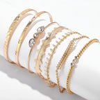 Bohemian Gold Tassel Bracelets For Women Summer Shell Clear Crystal Stone Luxury Jewelry - SJB-DIAMOND ELITES
