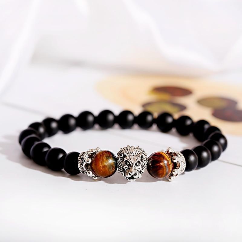 New Classic Crown Lion Elegant Bracelet Luxury For Men Fashion Tiger Eye Onyx Stone Handmade Beaded Charm Modern Bracelet For Women Jewelry - SJB-DIAMOND ELITES
