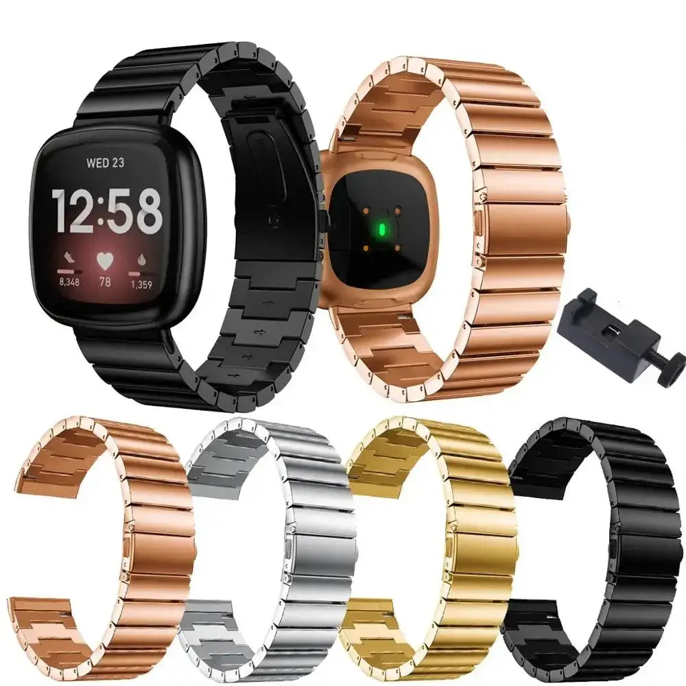 Fitbit Versa & Sense Stainless Steel Band - Classy Strap - SJB-DIAMOND ELITES