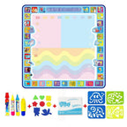 Coolplay 100x100cm Magic Water Drawing Mat Doodle Mat & 4 Drawing Pens & 1 Stamps Set Painting Board Educational Toys for Kids - SJB-DIAMOND ELITES