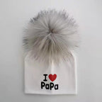 Newborn Cotton Hats Baby Pom Pom Childre Infant Hats For BabY Boys and Girls Wth Printed "I love mama " and " Design