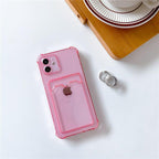Transparent Wallet Case For iPhone 14 13 12 Pro Max Mini  Shockproof Cover with Card Slots Pockets Slim Fit Thin Protective Soft Shock-Absorbing Lightweight Wallet Case Stevvex
