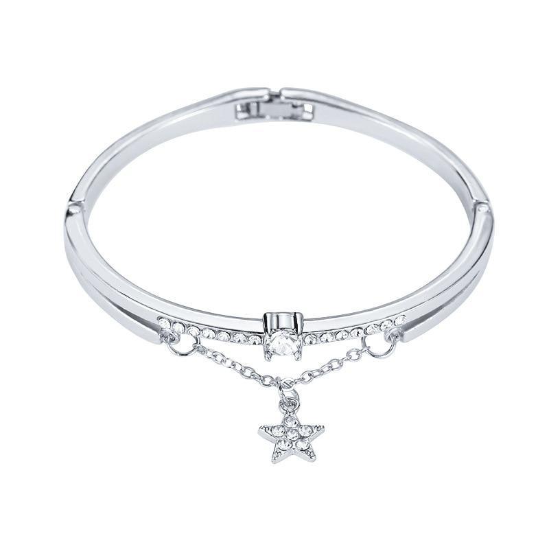 Rose Gold Stainless Steel Bracelets & Bangles Female Heart Forever Love Charm Bracelet For Women - SJB-DIAMOND ELITES