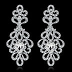 TREAZY Fashion Crystal Wedding Drop Earrings for Women Silver Color Bridal Dangle Earrings Brides Gifts Birthday Party Jewelry