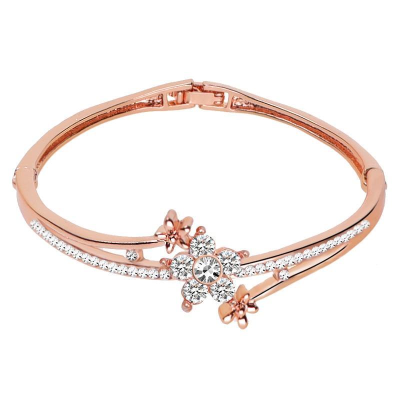 Rose Gold Stainless Steel Bracelets & Bangles Female Heart Forever Love Charm Bracelet For Women - SJB-DIAMOND ELITES