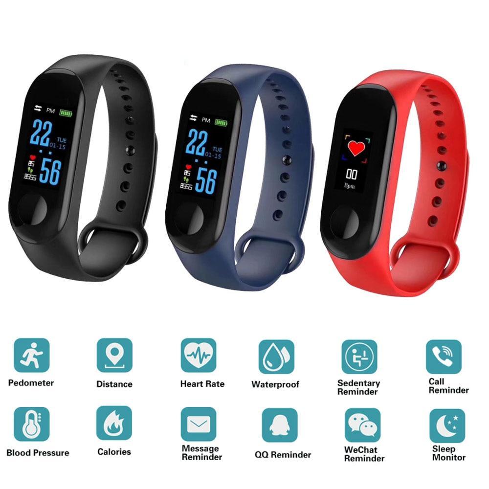 Proffesional Smart Sport Watch With  Band Blood Pressure Monitor and Bracelet M3Plus Wristband for Men and Women In Modern Design - SJB-DIAMOND ELITES