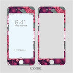 3D Curved Edge Tempered Glass for iPhone 6 6s 7 8 Plus Fashion Flowers Pattern Screen Protector Protective Film Tempered Glass Screen Protector Designed for iPhone Stevvex