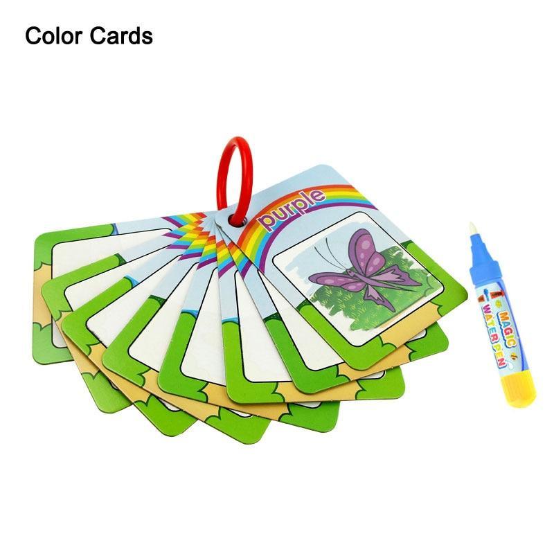 New Magic Doodle Card Water Drawing Card Kids Learn Number/Color/Shape in English 8/10 Pcs with 1 Pcs Water Pen Coloring Toy - SJB-DIAMOND ELITES
