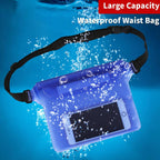 Waterproof Swimming Bag 3 Layers Water Proof Diving Beach Shoulder Waist Bag Underwater Mobile Phone Bag Case Waterproof Bag With Adjustable Waist Belt Comfortable Case For Phone Stevvex