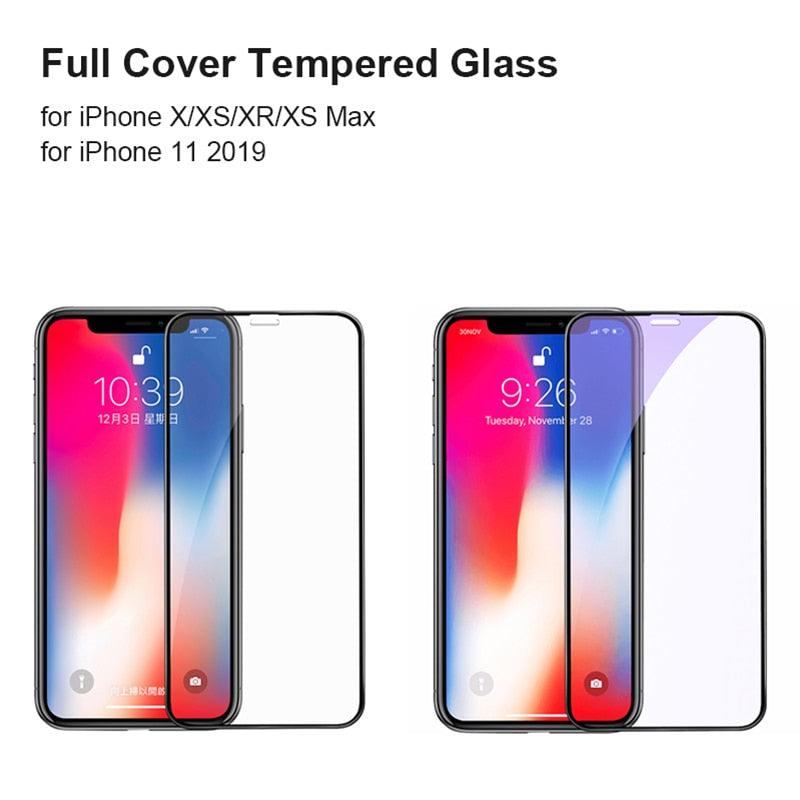100D Curved Edge For iPhone 7 8 6 6S Plus 11 12 Pro Max Mini Screen Protector iPhone X XR XS Max Glass Full Cover Glass HD 9H Tempered Glass Screen Protector for iPhone Stevvex