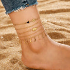 Luxury Leg Brecelet Gold Color Tassel Beads Anklet Bracelet for Leg for Women Set - SJB-DIAMOND ELITES