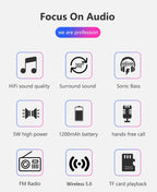 Portable Bluetooth Speaker Wireless Music Box With FM Radio Outdoor Subwoofer Loudspeaker Support TF Card USB Play FM Receiver Lootquake LLC