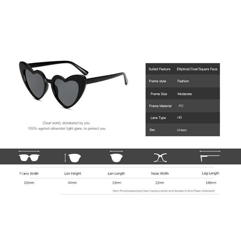 Elegant Retro  Love Heart Sunglasses Women Big Frame Personality Sunglasses Fashion Cute Retro Cat Eye Vintage Sunglasses  For Women and Girl - SJB-DIAMOND ELITES