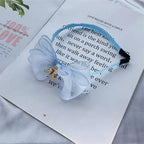 Luxury Modern Pearl Handmade Baby Girls Bowknot Crown Headband Lace Elastic Hair Band Bow For Girls Baby