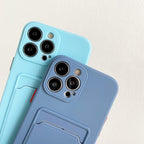 Soft Silicone Phone Case For iPhone 14 13 Pro Max 13Pro Silicone Soft Mobile Phone Case Wallet Card Holder Cover Slim Fit Thin Protective Soft Shock-Absorbing Wallet Case Stevvex