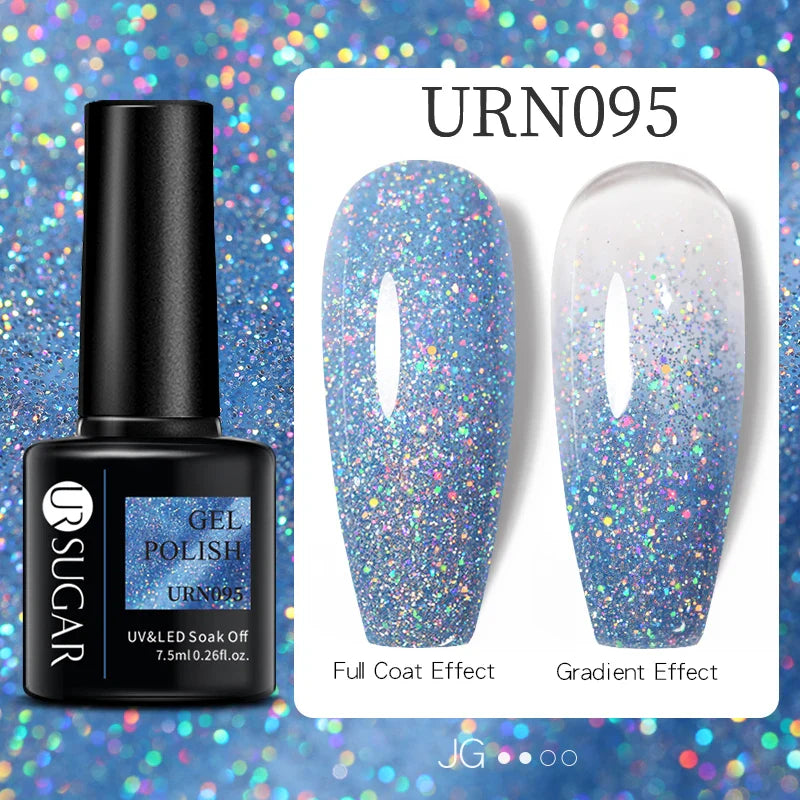 UR SUGAR 7.5ml Nude Glitter Color Gel Nail Polish Winter Warm Color Series Semi-permanent Varnish Professionals Manicure