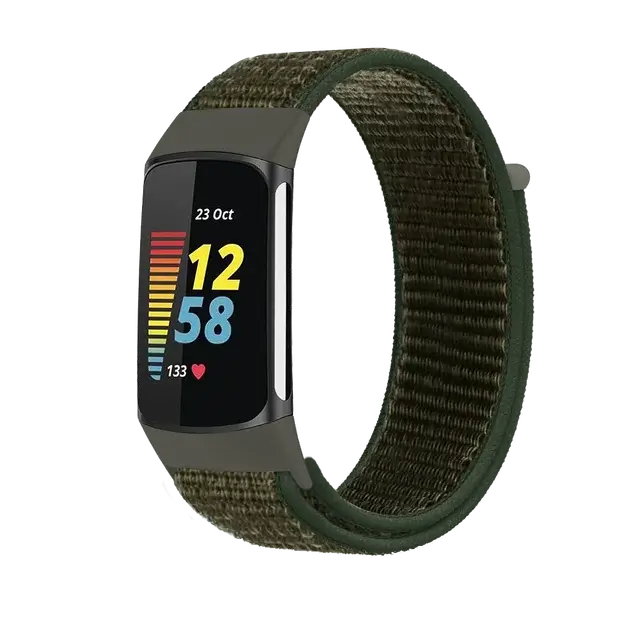 Fitbit Charge 5 6 Nylon Velcro Band - Durable Comfortable Strap - SJB-DIAMOND ELITES