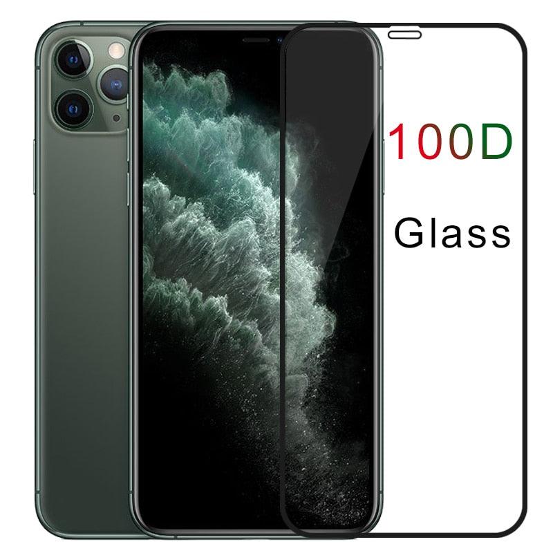 100D Curved Edge For iPhone 7 8 6 6S Plus 11 12 Pro Max Mini Screen Protector iPhone X XR XS Max Glass Full Cover Glass HD 9H Tempered Glass Screen Protector for iPhone Stevvex
