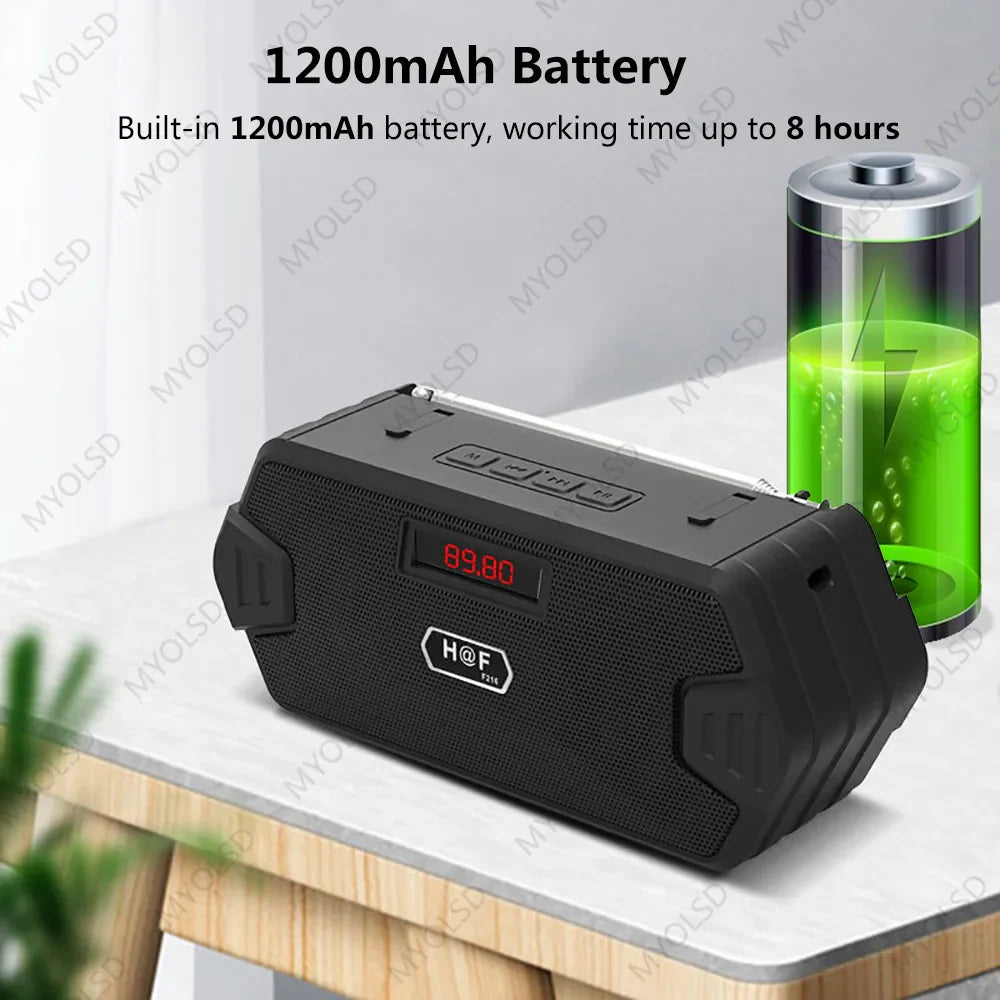 Portable Bluetooth Speaker Wireless Music Box With FM Radio Outdoor Subwoofer Loudspeaker Support TF Card USB Play FM Receiver Lootquake LLC