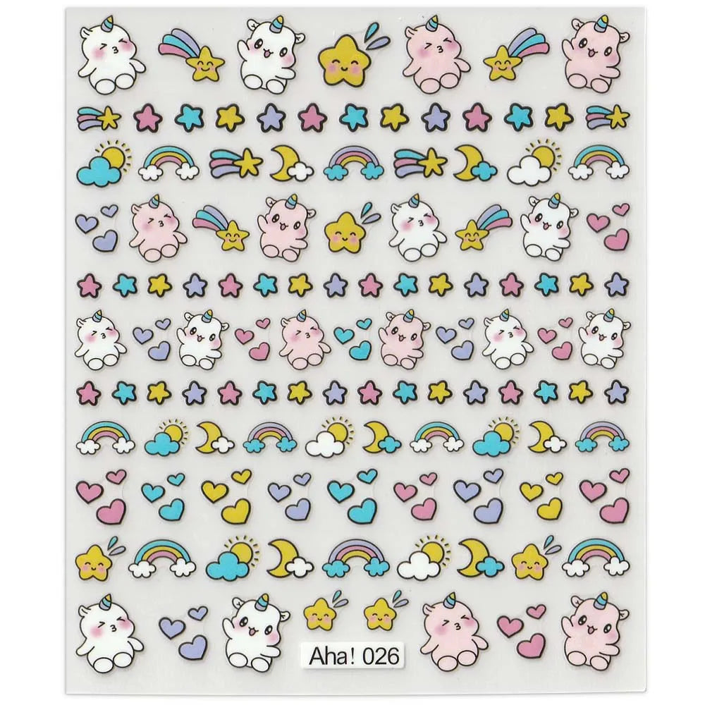 42Model Sticker Nail Decal 3D Adhesive Patch,Smile/Animal/Flower Nail Art Decorations Manicure Sticker Easter Day Design Decal- Lootquake LLC