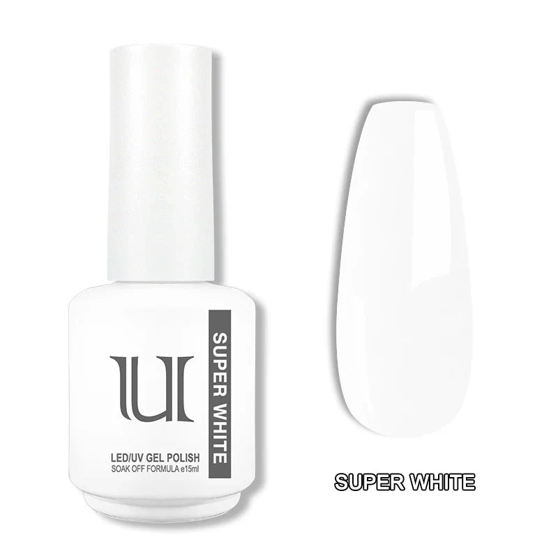 Super Black and White Semi-permanent Varnish 15ml Classic Gel Nail Polish Nails Art Basis Permanent Enamel Soak Off uv Gel lak Lootquake LLC
