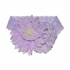 Luxury Modern Handmade Flower Headband Newborn Infant Pearl Flowers With Lace wide Headbands Bebes Hair Accessories Bow