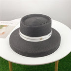 Summer Hat New Female Sun Hat Folding Beach Hat New Women's Ladies Wide Large Brim Floppy Folding Summer Beach Sun Hat Straw Cap Big Brim Elegant White Travel Sun Hat 55-58CM Stevvex
