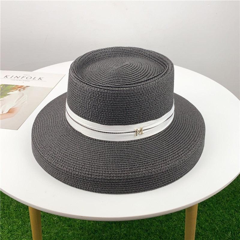 Summer Hat New Female Sun Hat Folding Beach Hat New Women's Ladies Wide Large Brim Floppy Folding Summer Beach Sun Hat Straw Cap Big Brim Elegant White Travel Sun Hat 55-58CM Stevvex