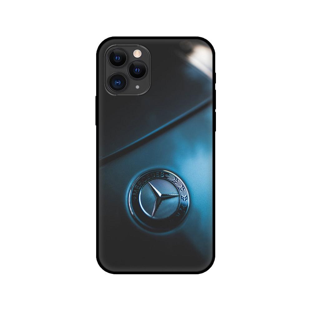 Black Case For Iphone  5 5s SE 2020 6 6s 7 8plus x 10 XR XS 11 12 13 Mini Pro MAX Silicon Cover Car Design Matte Black Silicone Back Cover For iPhone Stevvex