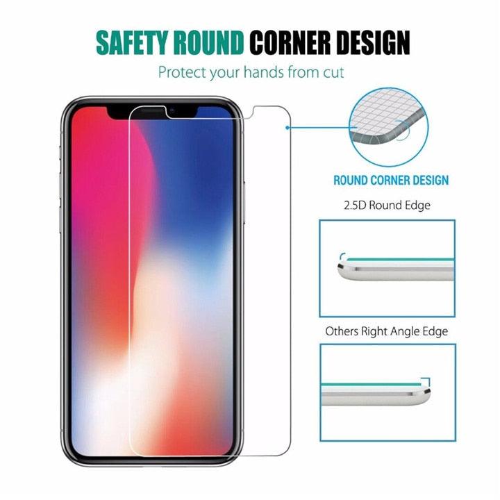 3pcs For iPhone 12 13 Mini 14 Pro Max Glass Screen Protector For iPhone XR XS SE 2022 6 7 8 Plus 13 Pro Max Glass Not Full Cover Curved Edge Anti Explosion Temper Glass Screen Protector for iPhone Stevvex