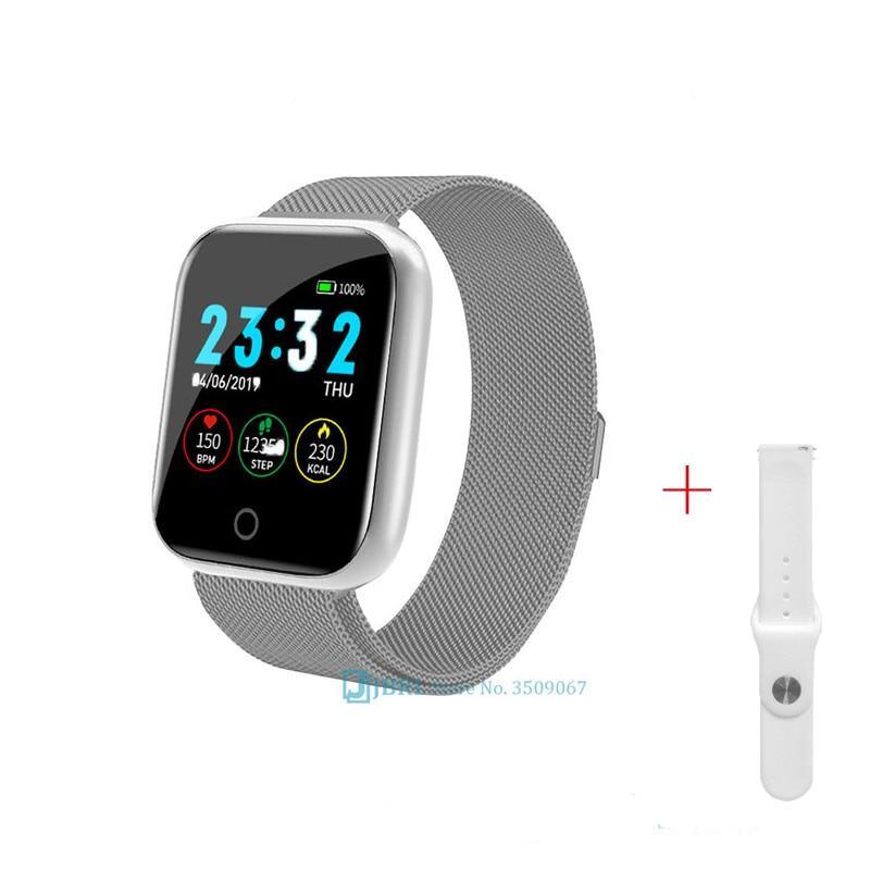 Luxury NEW Fashion Style Stainless Steel Smart Watch For Women and Men Electronics Sport Wrist Watch For Android IOS Square Smartwatch Smart - SJB-DIAMOND ELITES