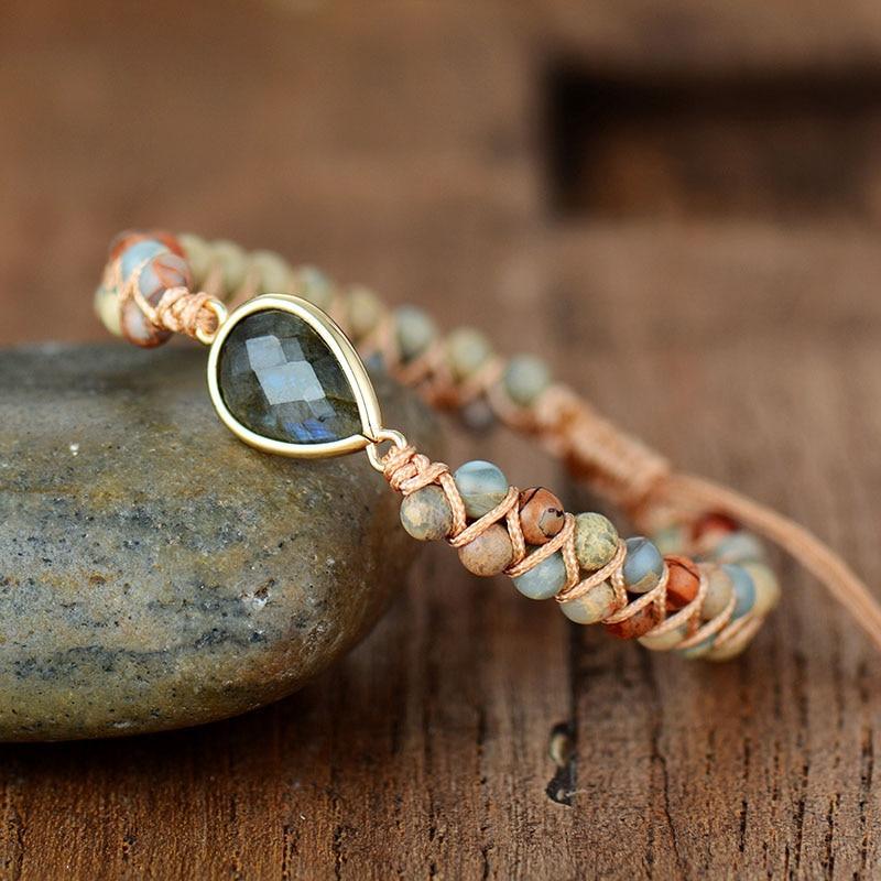 Handmade Luxury Wax  Elegant Bracelet With Stone In Modern Colorful Design For Woman and Ladies - SJB-DIAMOND ELITES