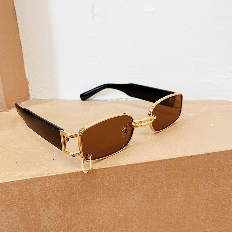 Popular Fashion Small Rectangle Women Luxury Sunglasses Brand Designer Vintage Punk Men Sunglasses Style With Shades UV400 Protection Stevvex