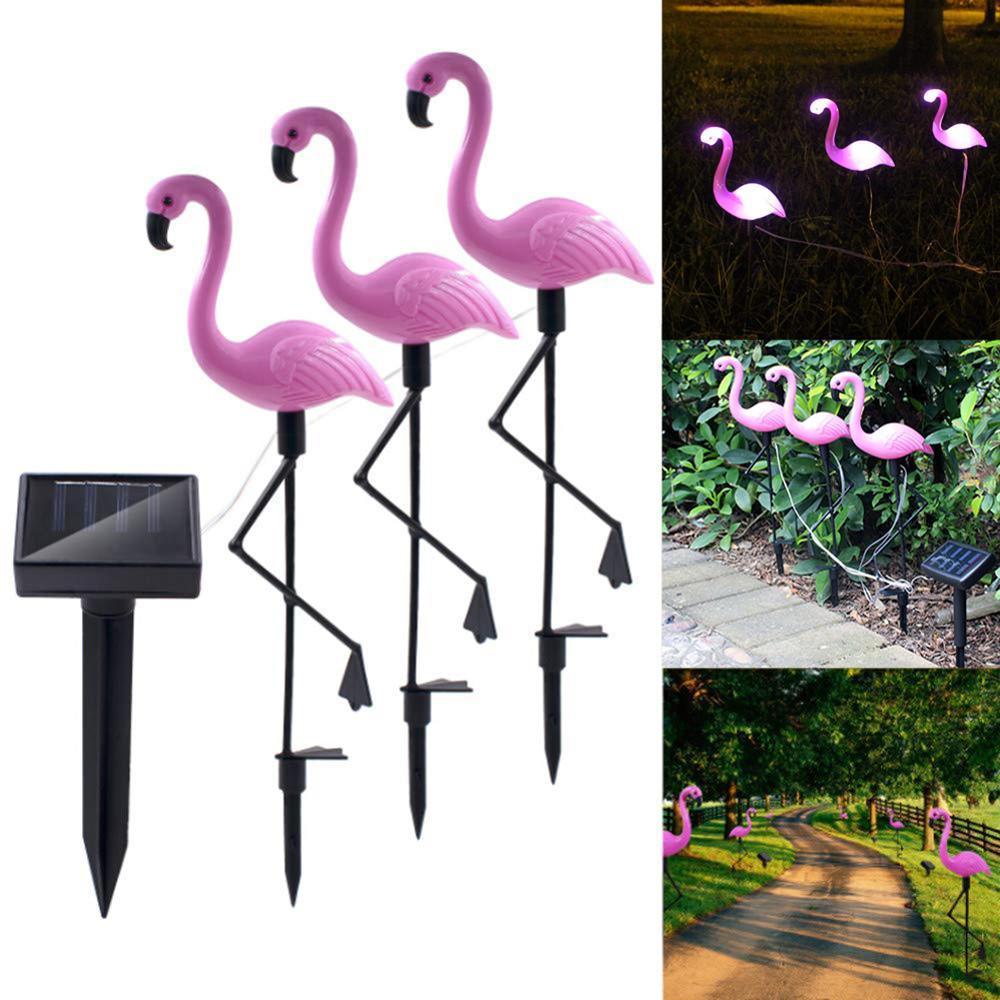Flamingo LED Solar Modern Lamp For Garden And Yard With Base Station 3 Piece Set Decorative Lighting For Pathway Driveway Landscape - SJB-DIAMOND ELITES