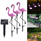 Flamingo LED Solar Modern Lamp For Garden And Yard With Base Station 3 Piece Set Decorative Lighting For Pathway Driveway Landscape - SJB-DIAMOND ELITES