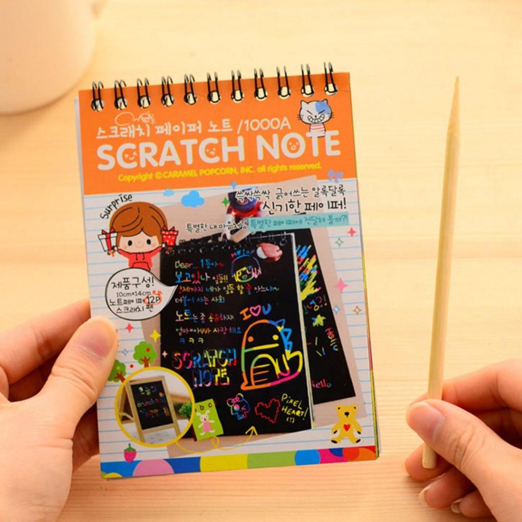 Magic Book Colorful Dazzle Scratch Note Sketchbook Paper Graffiti Coils Drawing Book Children Education Book - SJB-DIAMOND ELITES