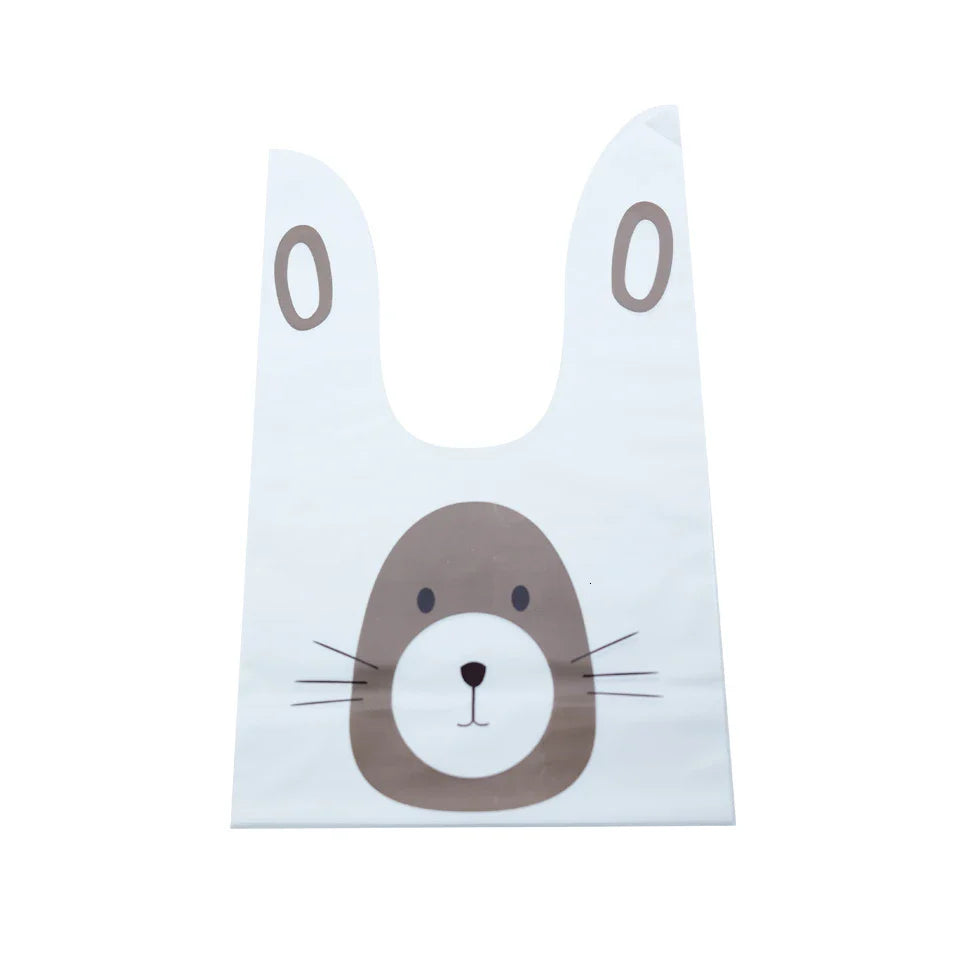 Hot Sale 20 / Batch Cute Rabbit Carrot Ear Biscuit Bag Candy Biscuit Gift Bag Snack Baking Packaging Supplies Easter Decoration Lootquake LLC