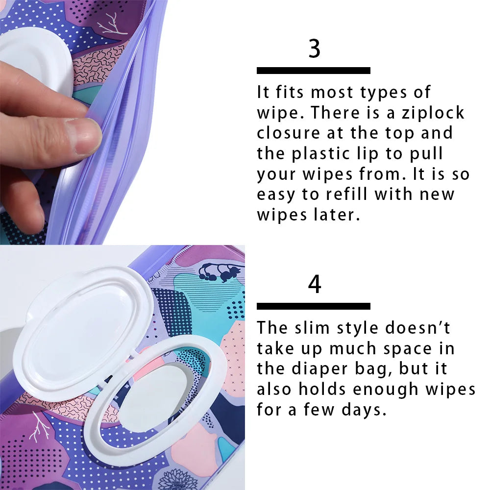 NEW Portable EVA Baby Wet Wipe Holder Case Reusable Refillable Wet Wipe Bag Tissue Box Snap-Strap Cosmetic Pouch Home Storage Lootquake LLC