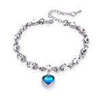 Modern Genuine 925 Sterling Silver Heart Elegant Luxury Bracelets For Women Blue Sapphire Tanzanite Chain Bracelet  Trendy Wedding Gift Fine Jewelry - SJB-DIAMOND ELITES