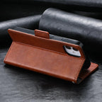 Luxury Leather Case For iPhone 13 11 12 14 Pro Max Mini Wallet Pocket Flip Case Cover Vintage Luxury Genuine Leather Fashion Business Classic Flip Case For Men Stevvex