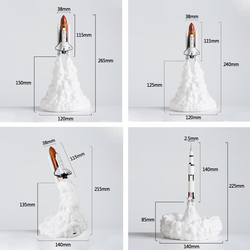Rocket Kids Space Shuttle Lamp and Moon lamps In Night Light By 3D Print For Space Lovers Rocket Lamp - SJB-DIAMOND ELITES