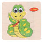 Baby Toys Wooden 3D Puzzle Cartoon Animal Intelligence Kids Educational Brain Teaser Children Tangram Shapes Learning - SJB-DIAMOND ELITES