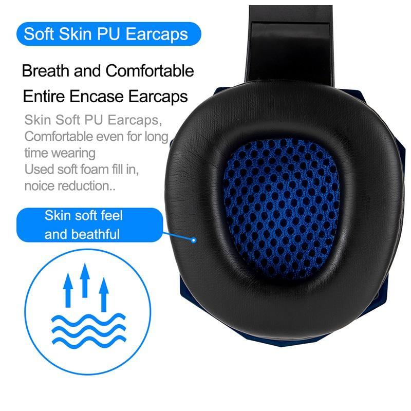 Professional Led Light Gaming Headphones for Computer Adjustable Bass Stereo PC Gamer Over Ear Wired Headset With Mic - SJB-DIAMOND ELITES