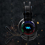 Modern Gaming Headset with Mic LED Light Deep Bass Game Stereo Earphones Headphones for PC PS4 (Black) - SJB-DIAMOND ELITES