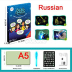 A3 A4 A5 Kids Luminous Drawing Board with Light-Fun Magic Sketchpad Draw Tablet Fluorescent Pen Russian English Light Up Toys - SJB-DIAMOND ELITES