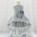 New Baby  Lace  Gown Clothes Embroidered Tail Princess Unique  Dress Perfect Gift For Girls