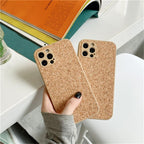 Simple Wood Compress Sawdust Phone Case For iPhone 14 13 Pro Max 12 11 X XR XS 6 7 8 Plus Solid Shockproof Breathable Cover Ultra Thin Full Body Dustproof Anti Fingerprint Scratch-Resistant Case iPhone Stevvex