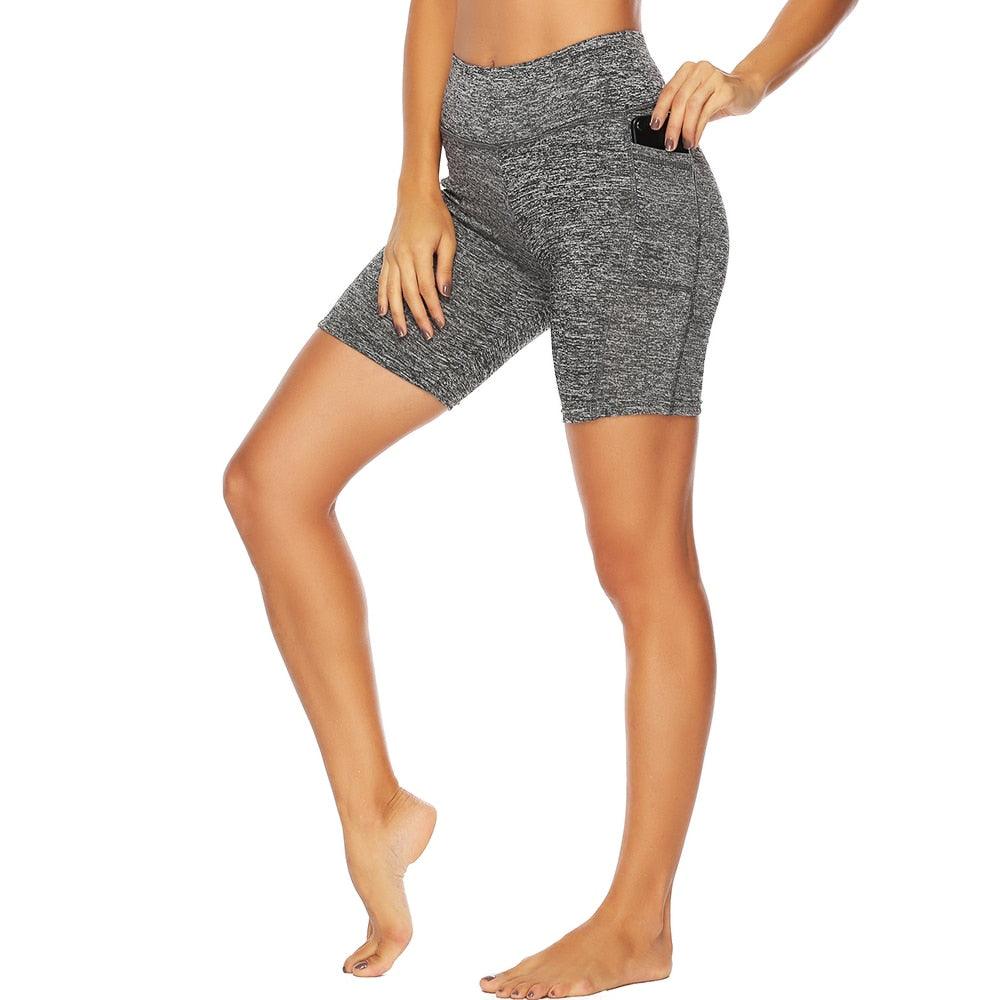 Casual Women's Yoga Pants Gym Fitness Sports Cropped Leggings Pocket Slim Pants Female Solid Color Women's Seamless Scrunch Legging Workout Leggings For Women Lift Tight Gym Yoga Home Pants Stevvex